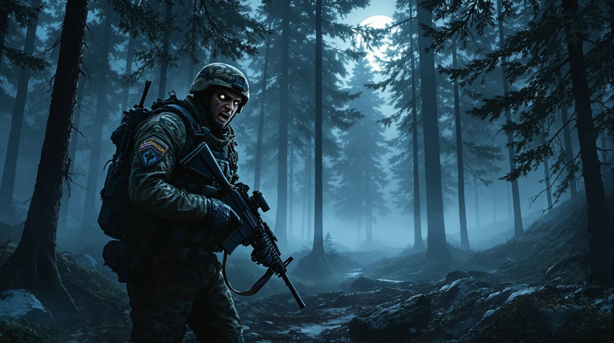 Jimmy känner sig iakttagen i den mörka skogen