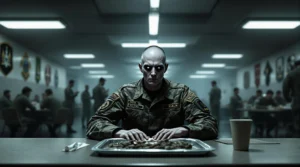 Kontrasten mellan militär ordning och inre kaos