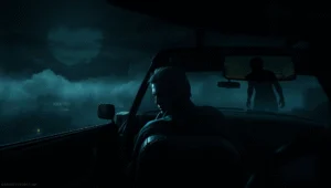 Erik lämnar lägenheten och möter dimman